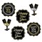 Beistle 7½in.-10in. Happy New Year Cutouts - Silver, Black and Golden - 12 Pack